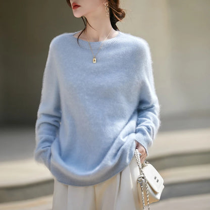 Brushed Wool Knit Pullover Sweater