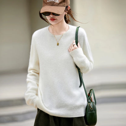Brushed Wool Knit Pullover Sweater