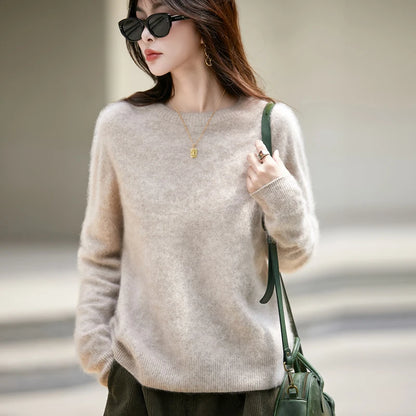 Brushed Wool Knit Pullover Sweater